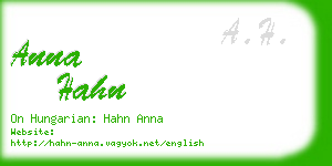 anna hahn business card
